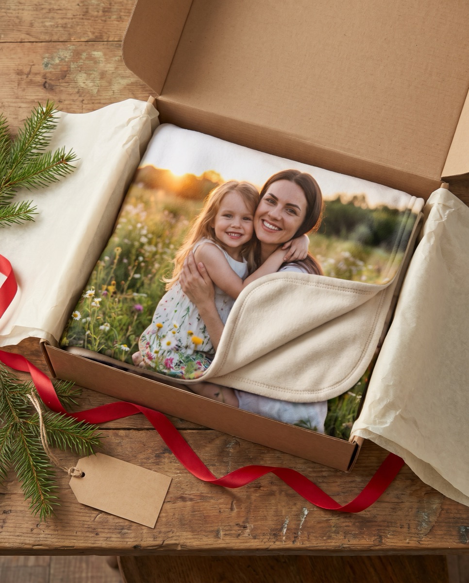 Plaid piegato come regalo